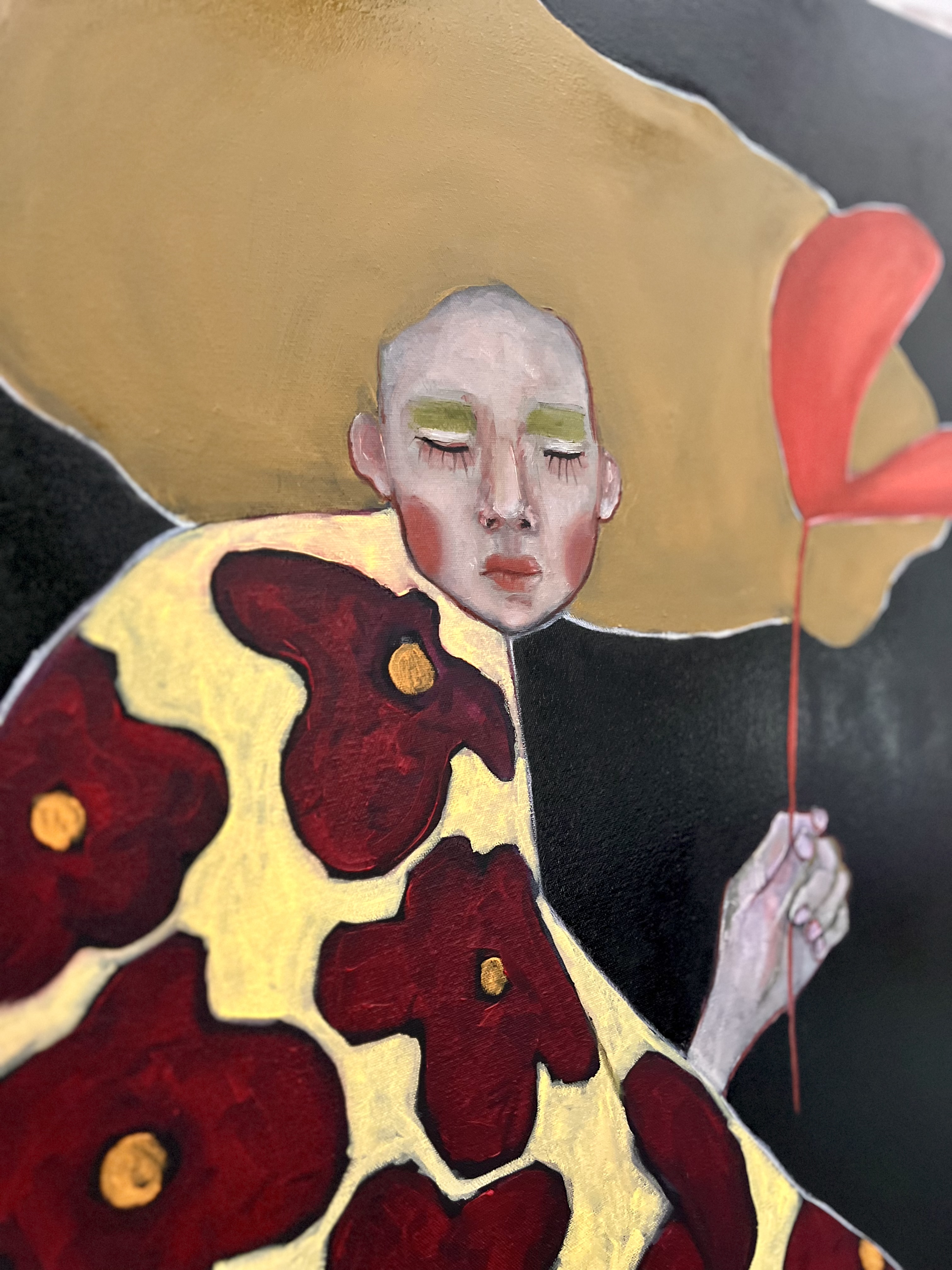 "W ogrodzie nocy" - Obraz olejny 100x100 cm