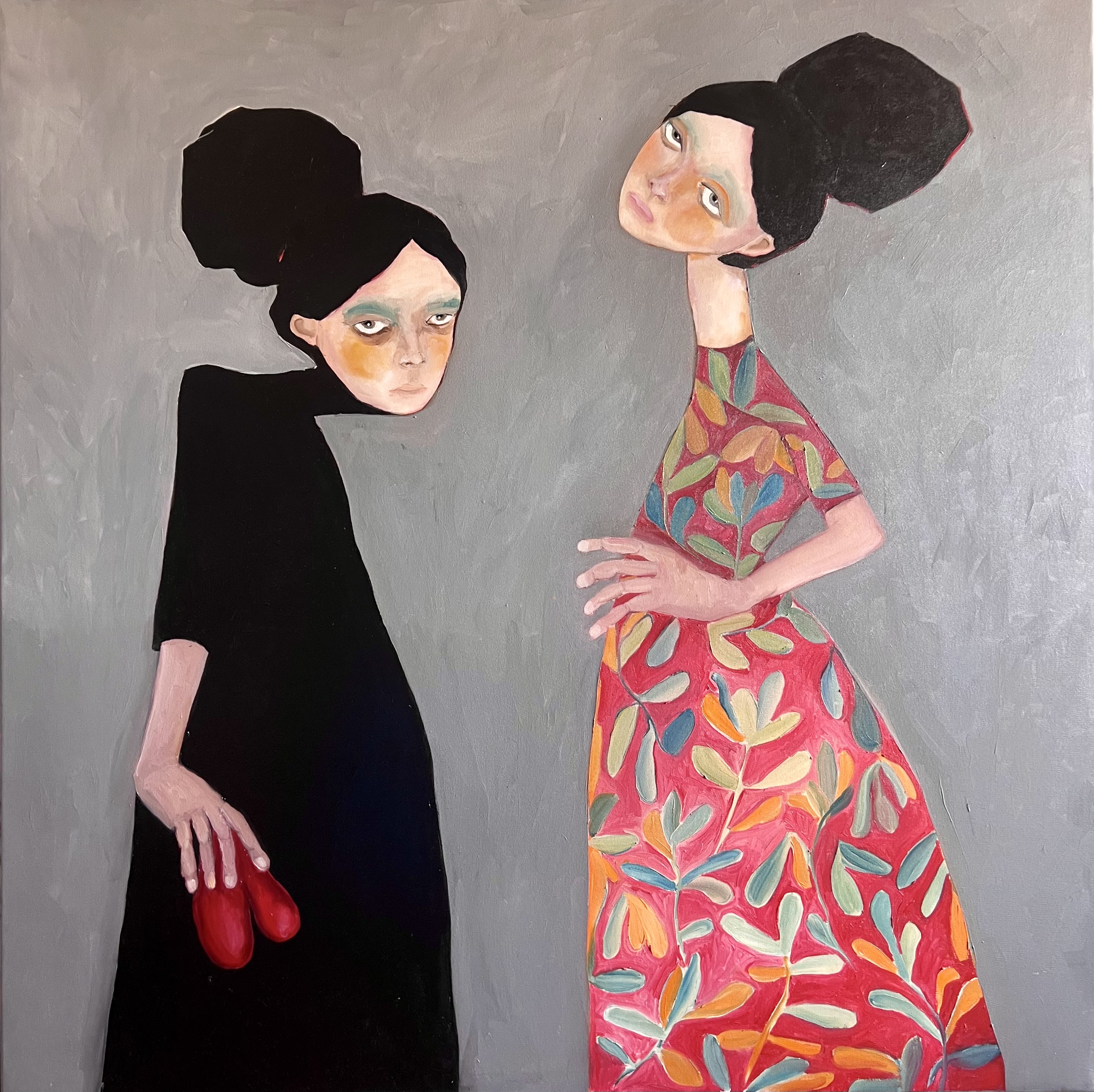 "Niedowierzanie" - Obraz olejny 120x120 cm