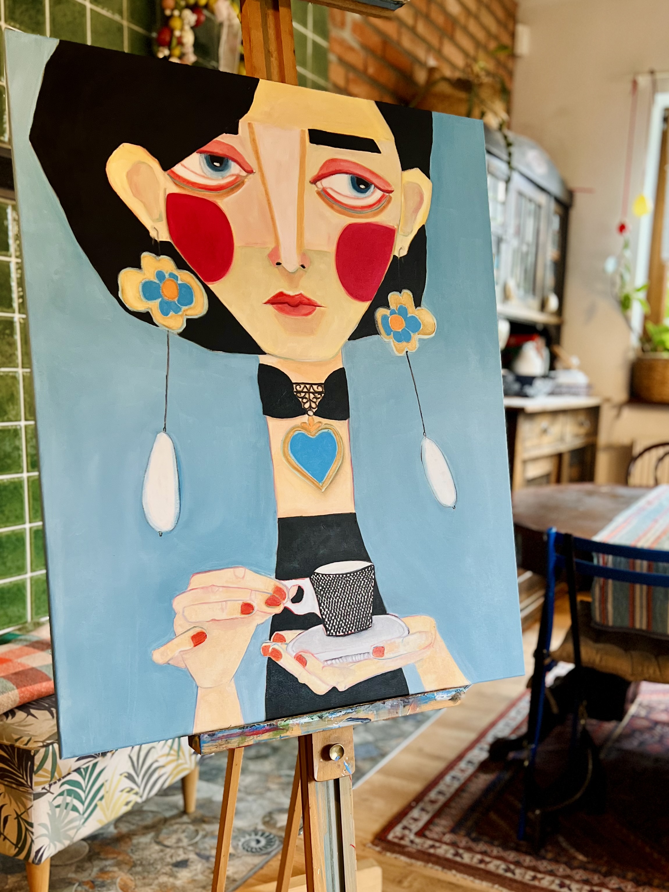 "Podwieczorek" - Obraz olejny 70x90 cm