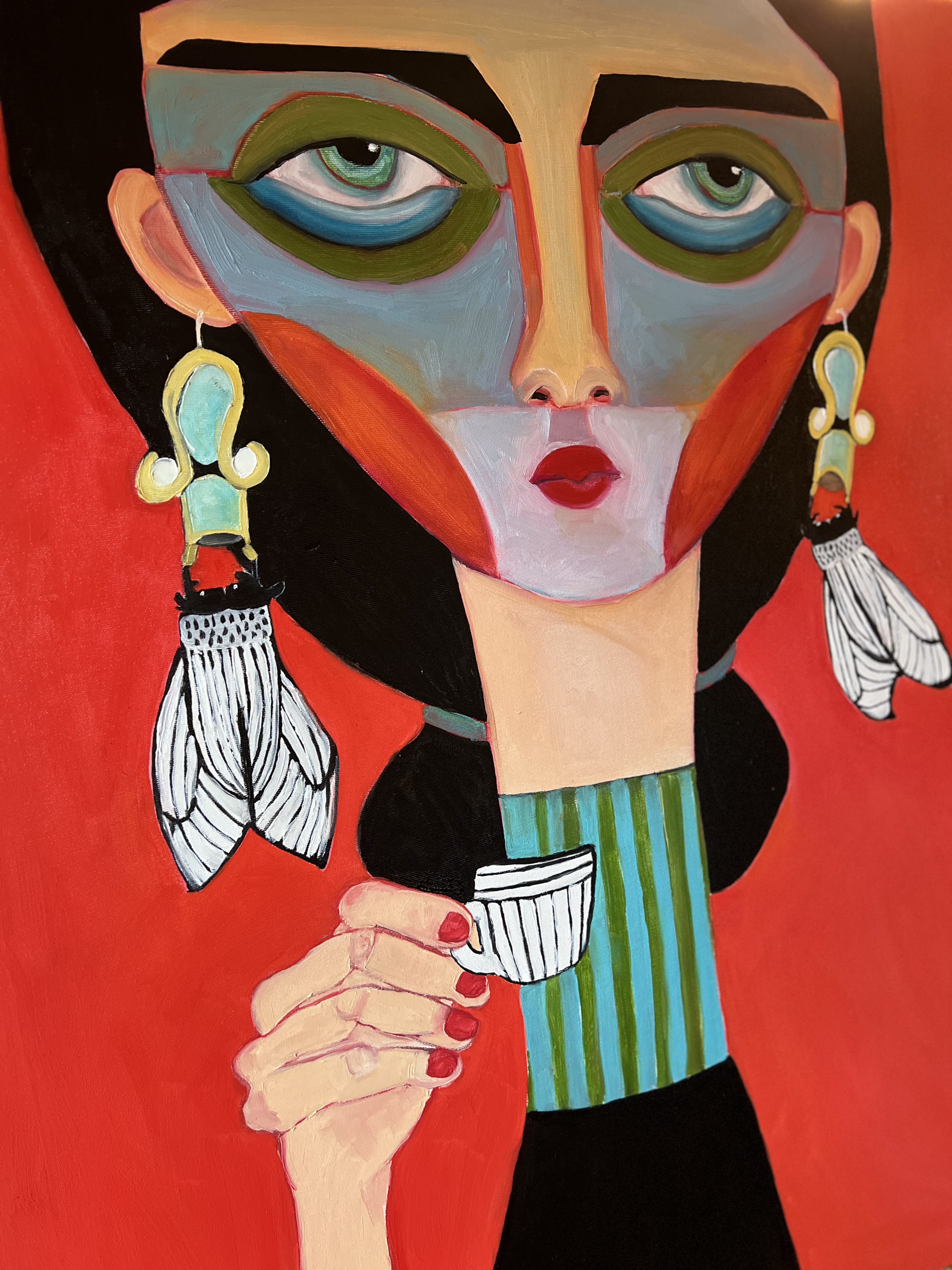 "Kawa z rana" - Obraz olejny 80x100 cm