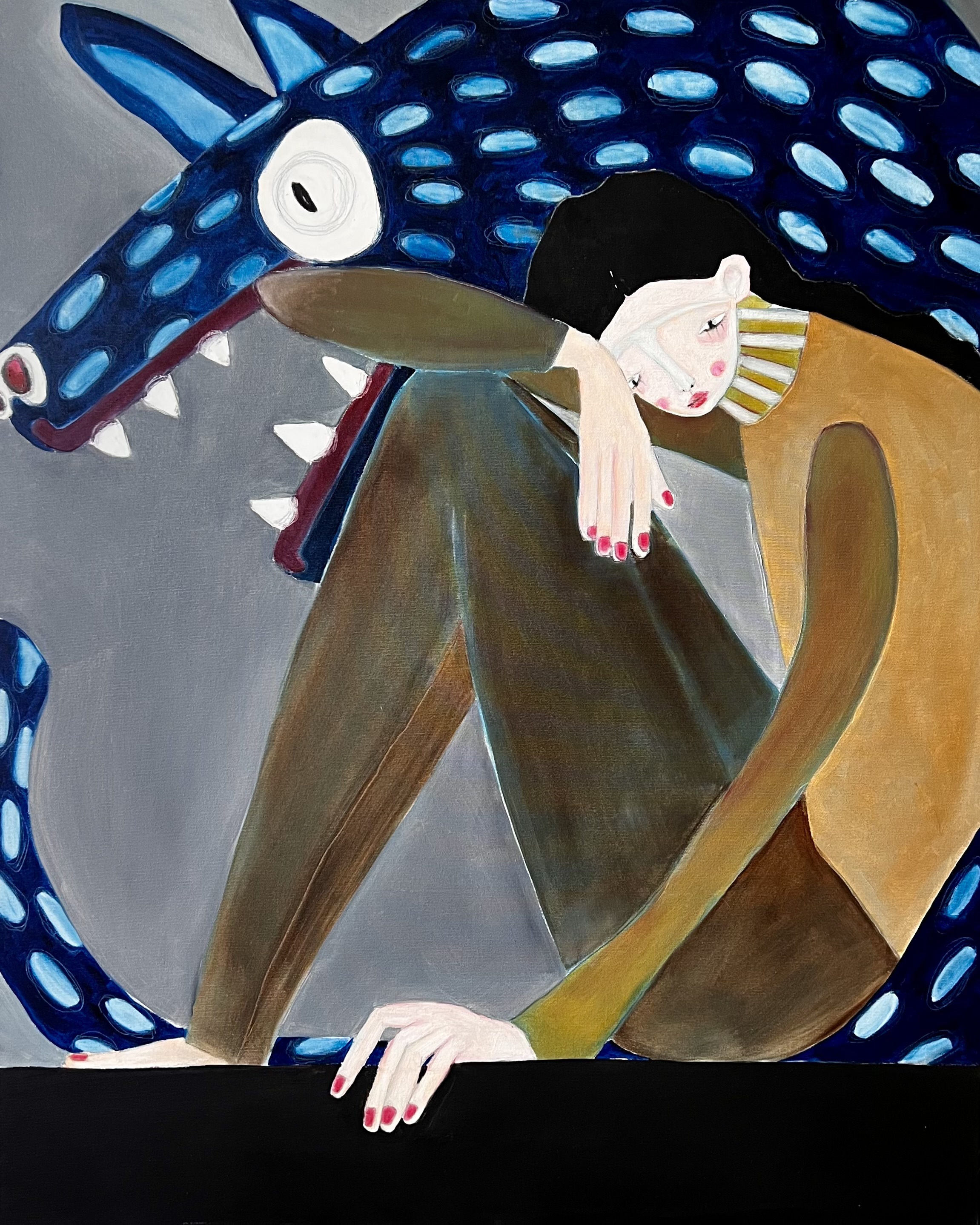 "Niewidoczne" - Obraz olejny 100x80 cm