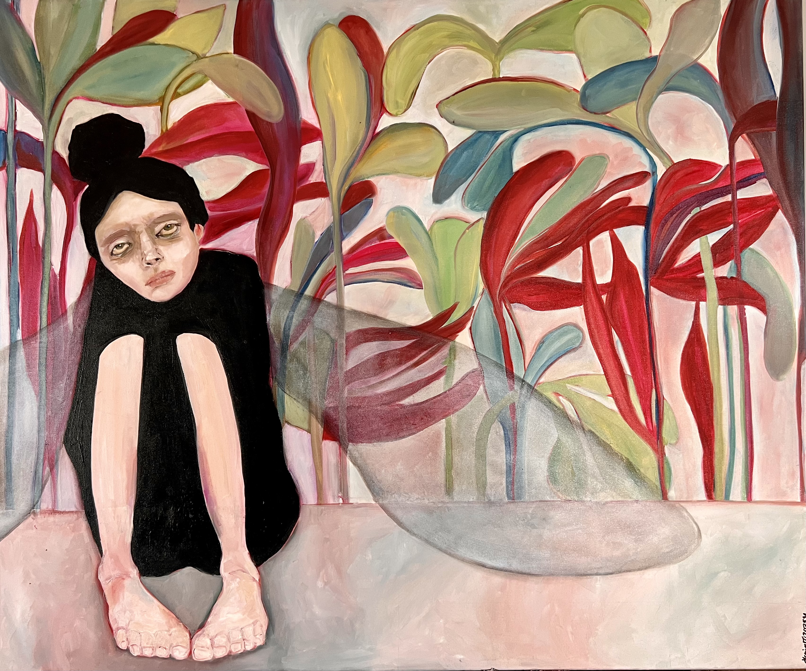 "Ciche skrzydła" - Obraz olejny 100x120 cm